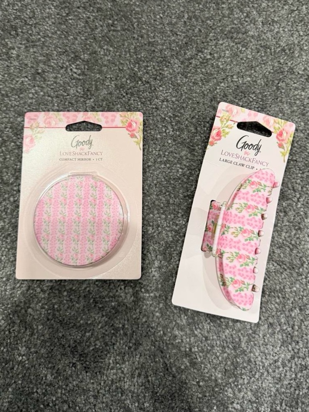 Love shack fancy x target collab pink floral claw clip and mirror